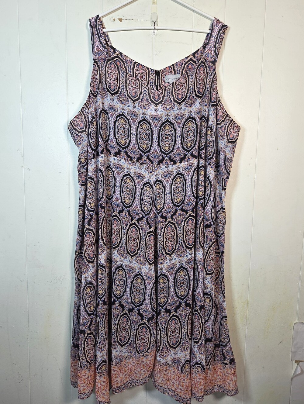 Catherines Sleeveless Maxi Length Paisley Trapeze Sundress Size 5x